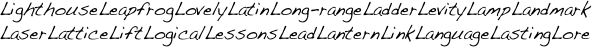 LighthouseLeapfrogLovelyLatinLong-rangeLadderLevityLampLandmark